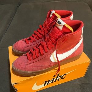 Nike blazers retro red suede with gum sole bottom